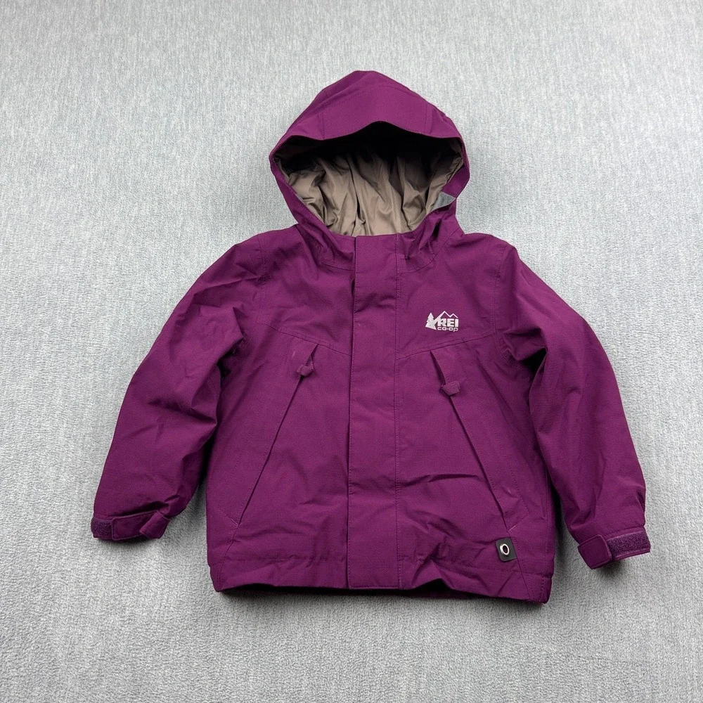 REI Co-Op Jacket Girls 2T Purple Timber Mountain Snow Hiking Camping Hooded Coat